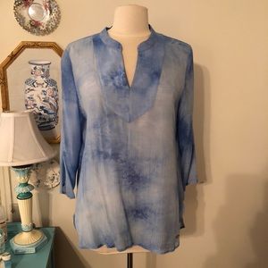 Ivanka Trump Blue Watercolor Tunic